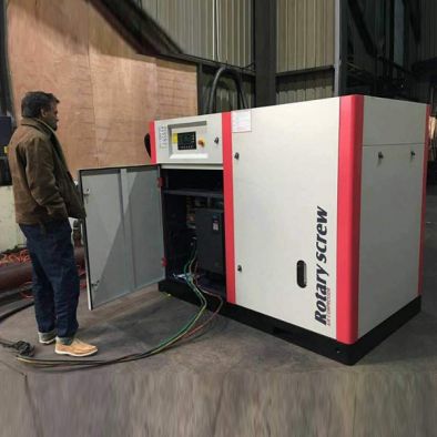 Elang screw compressor installed and running on a customer site